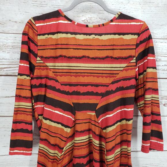 Wrangler Women's Cotton Blend Beaded Striped Long Top Size Large - Picture 10 of 12